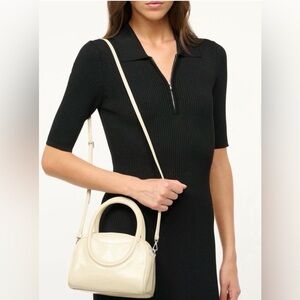 NWT STAUD Maude Mini Bowler Bag in Cream